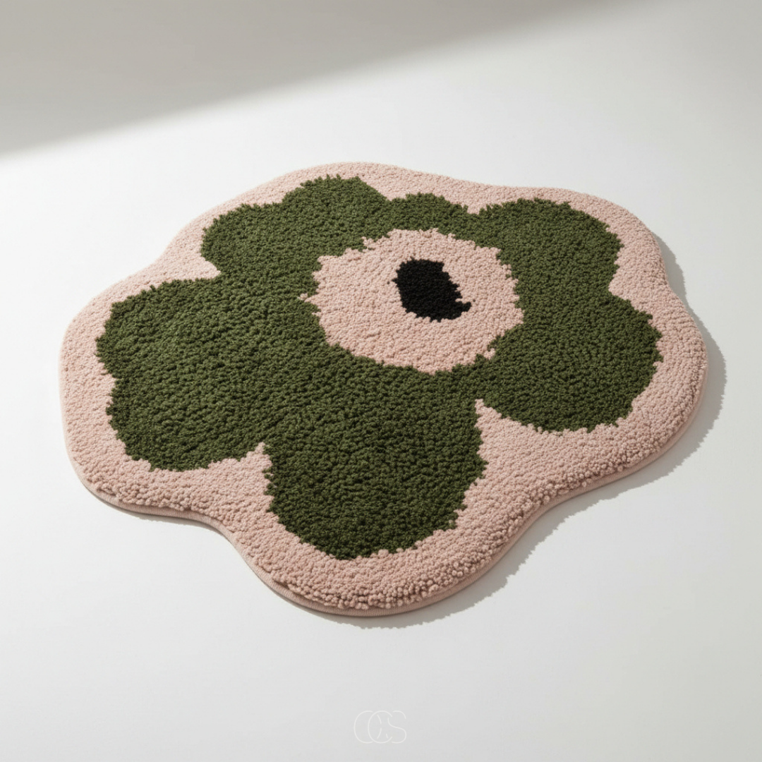 Badmat Bloemvorm Antislip Polyester Badkamer Zachte Vloermat Wasbaar Douche Toilet Absorberend Decoratief | Sansoti