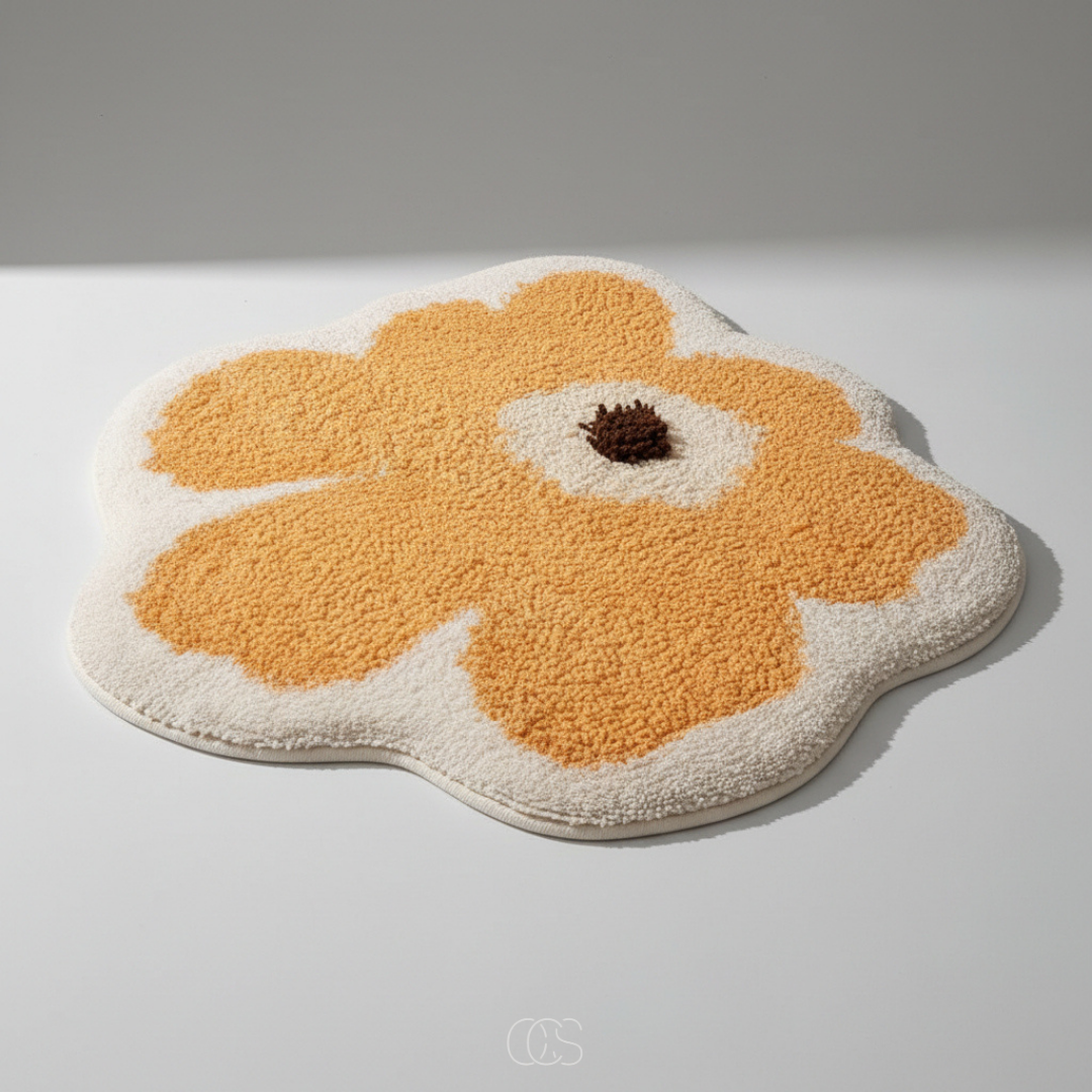 Badmat Bloemvorm Antislip Polyester Badkamer Zachte Vloermat Wasbaar Douche Toilet Absorberend Decoratief | Sansoti