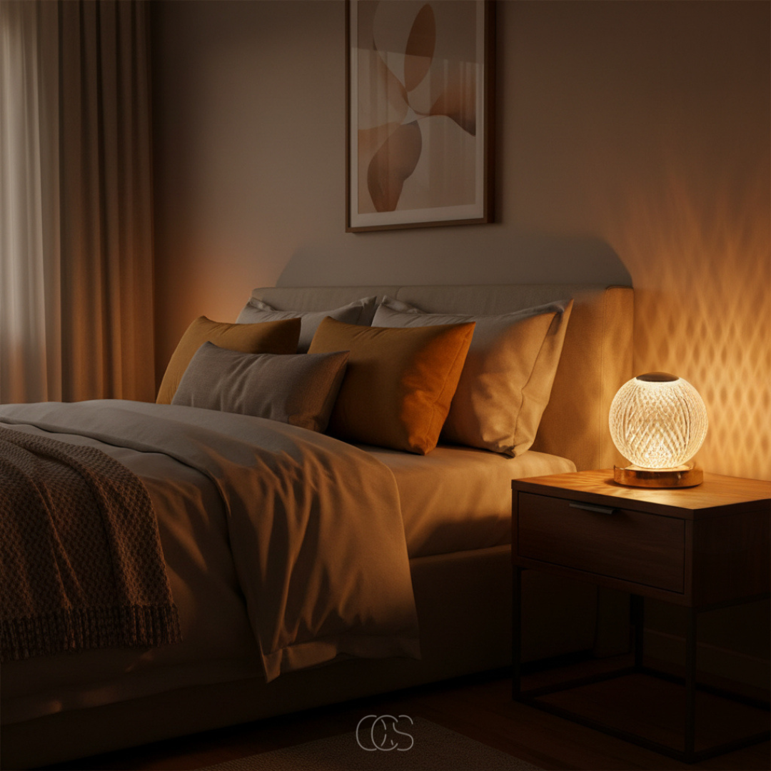 Bolvormige LED Tafellamp Kristal Design Draadloos Oplaadbaar Touch Dimbaar Sfeervol Woonkamer Sfeerverlichting | Sansoti