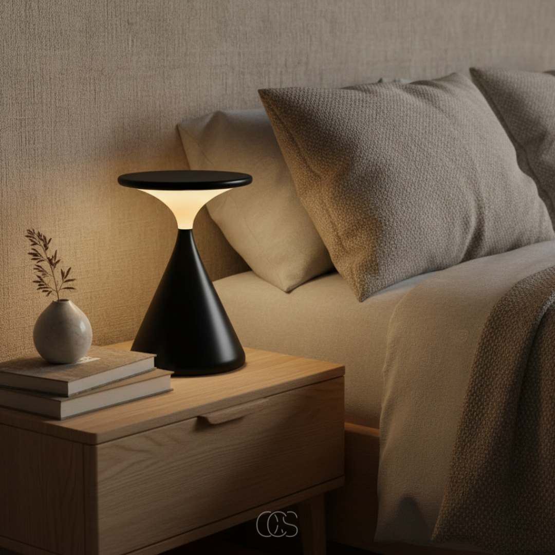Draadloze LED Tafellamp Zandlopervorm Dimbaar Touchbediening Oplaadbaar USB-C Aluminium Sfeerlicht Decoratief | Sansoti