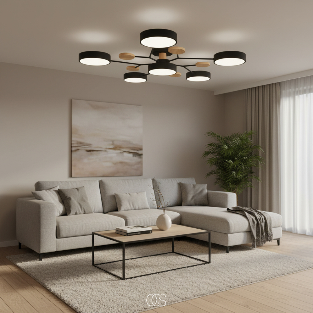 Ronde LED Plafondlamp Metaal 63,5cm Meerkleurig Dimbaar Modern Design Woonkamer Eetkamer Slaapkamer Verlichting | Sansoti