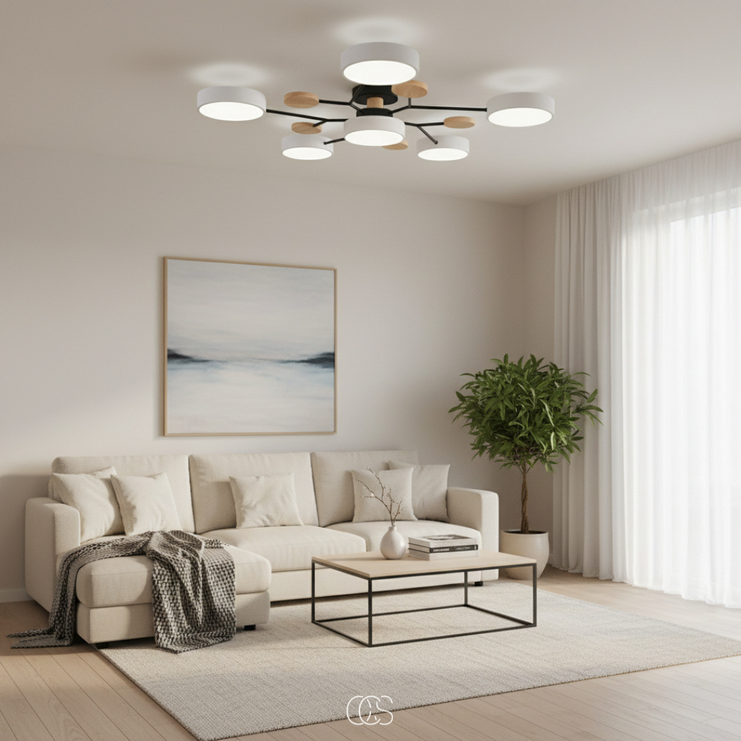 Ronde LED Plafondlamp Metaal 63,5cm Meerkleurig Dimbaar Modern Design Woonkamer Eetkamer Slaapkamer Verlichting | Sansoti