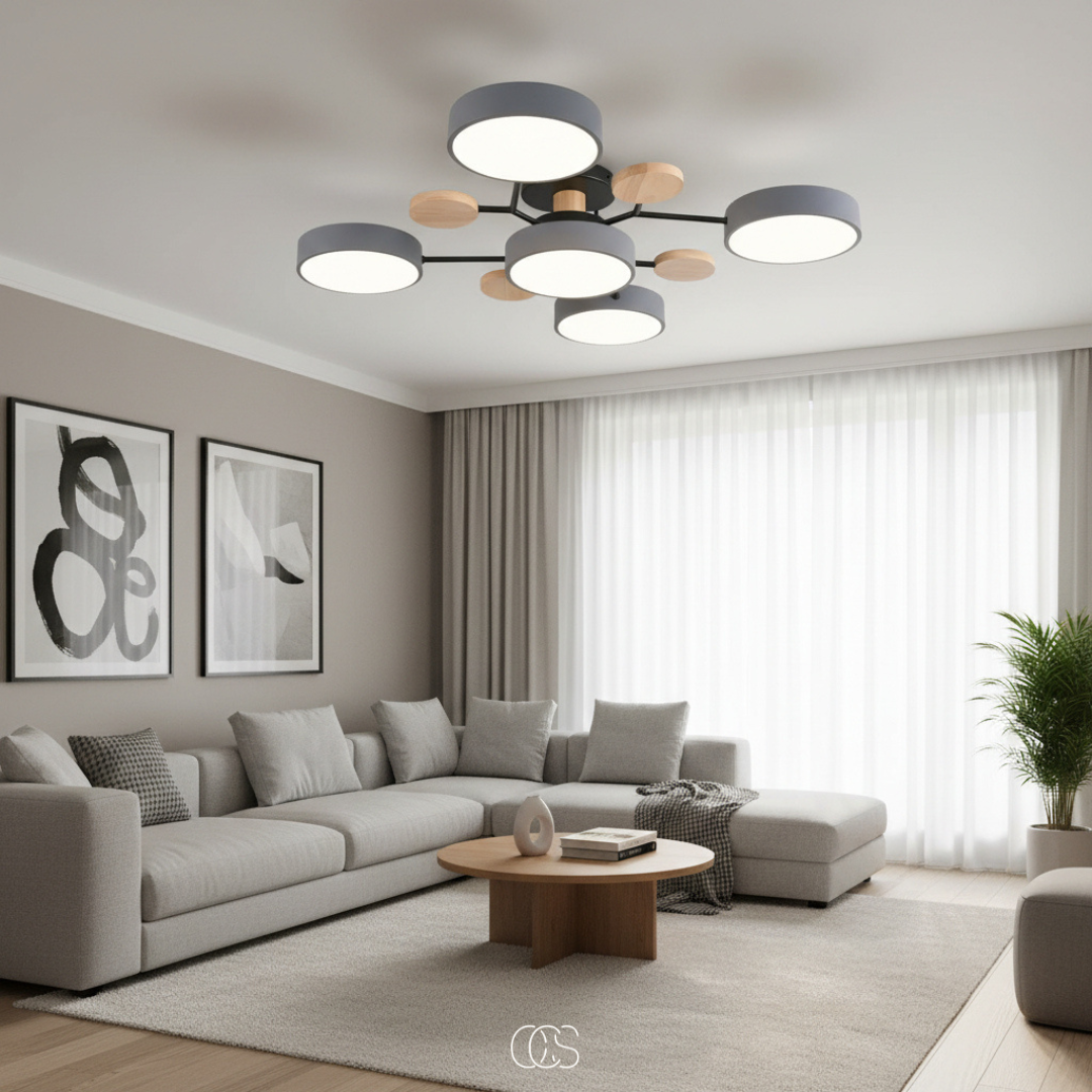 Ronde LED Plafondlamp Metaal 63,5cm Meerkleurig Dimbaar Modern Design Woonkamer Eetkamer Slaapkamer Verlichting | Sansoti