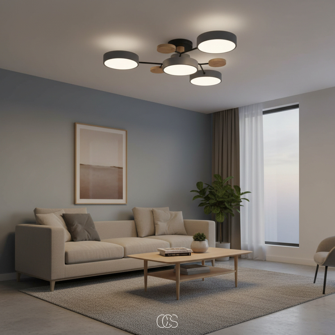 Ronde LED Plafondlamp Metaal 63,5cm Meerkleurig Dimbaar Modern Design Woonkamer Eetkamer Slaapkamer Verlichting | Sansoti