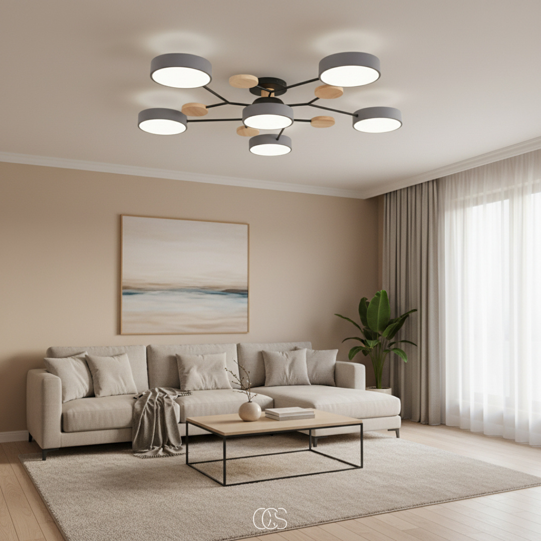 Ronde LED Plafondlamp Metaal 63,5cm Meerkleurig Dimbaar Modern Design Woonkamer Eetkamer Slaapkamer Verlichting | Sansoti