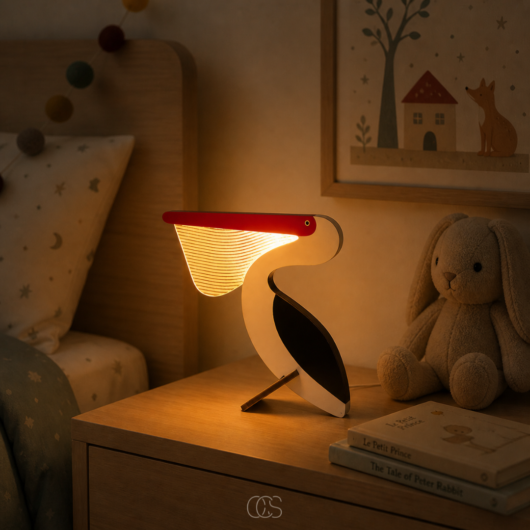 LED Tafellamp Dierenvorm Hout Acryl Warm Wit Kinderkamer Nachtkastje Scandinavische Sfeerverlichting | Sansoti