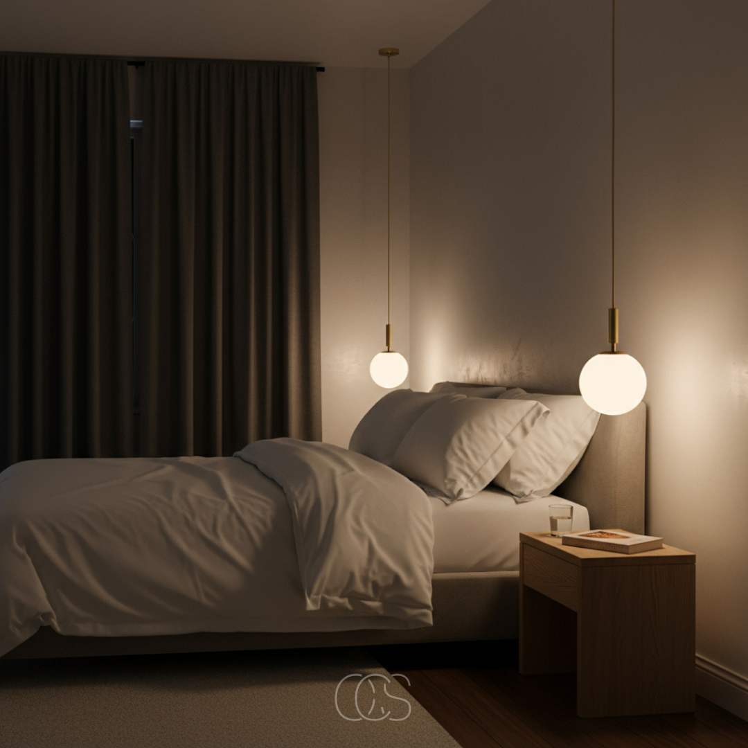 Scandinavische hanglamp met glazen bol Ø20cm goudkleurige fitting noordse stijl moderne plafondverlichting | Sansoti