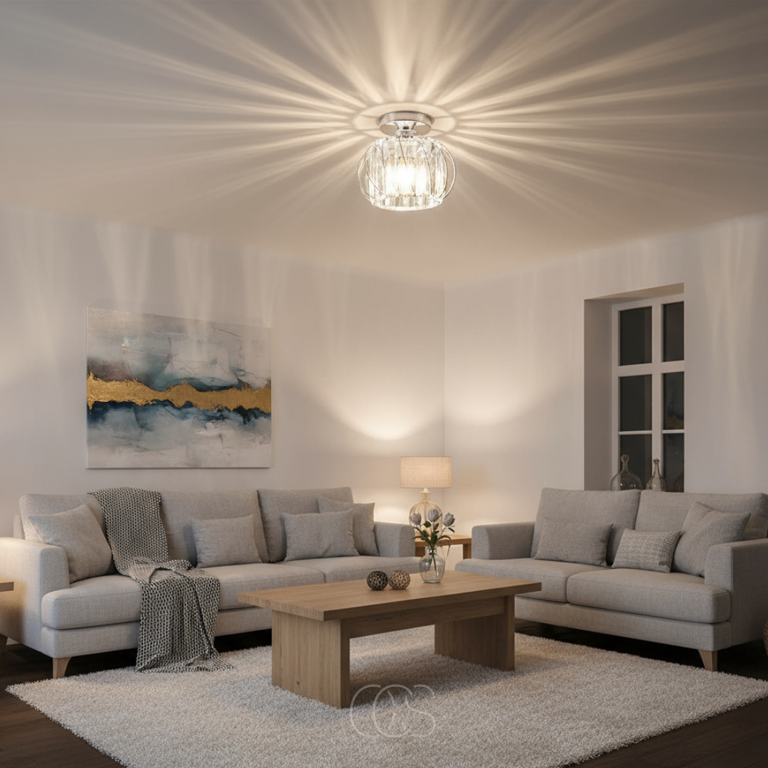 Glazen Plafondlamp Ø23cm Glas Metaal E27 Fitting Modern Scandinavisch Design Verlichting Hal Slaapkamer Gang | Sansoti