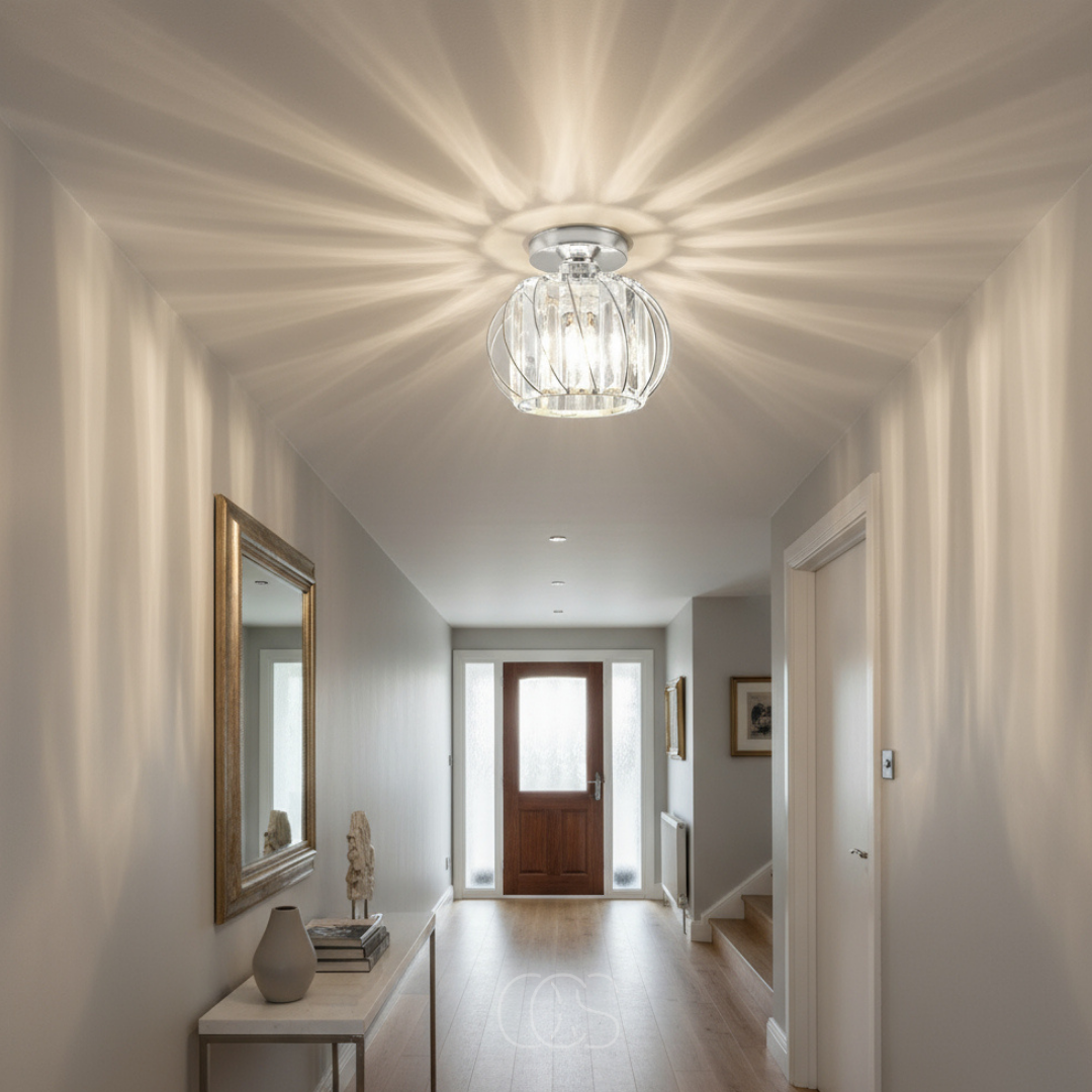 Glazen Plafondlamp Ø23cm Glas Metaal E27 Fitting Modern Scandinavisch Design Verlichting Hal Slaapkamer Gang | Sansoti