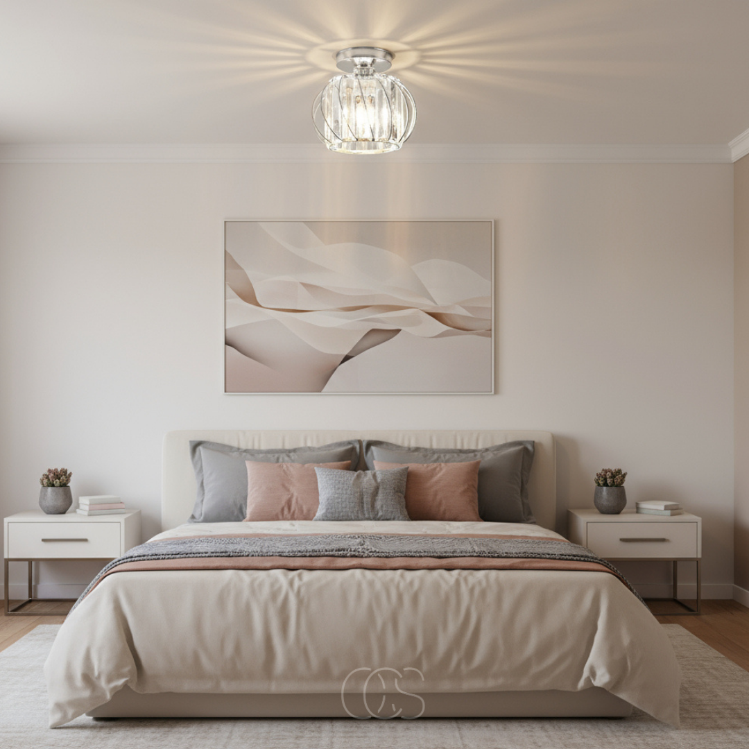 Glazen Plafondlamp Ø23cm Glas Metaal E27 Fitting Modern Scandinavisch Design Verlichting Hal Slaapkamer Gang | Sansoti