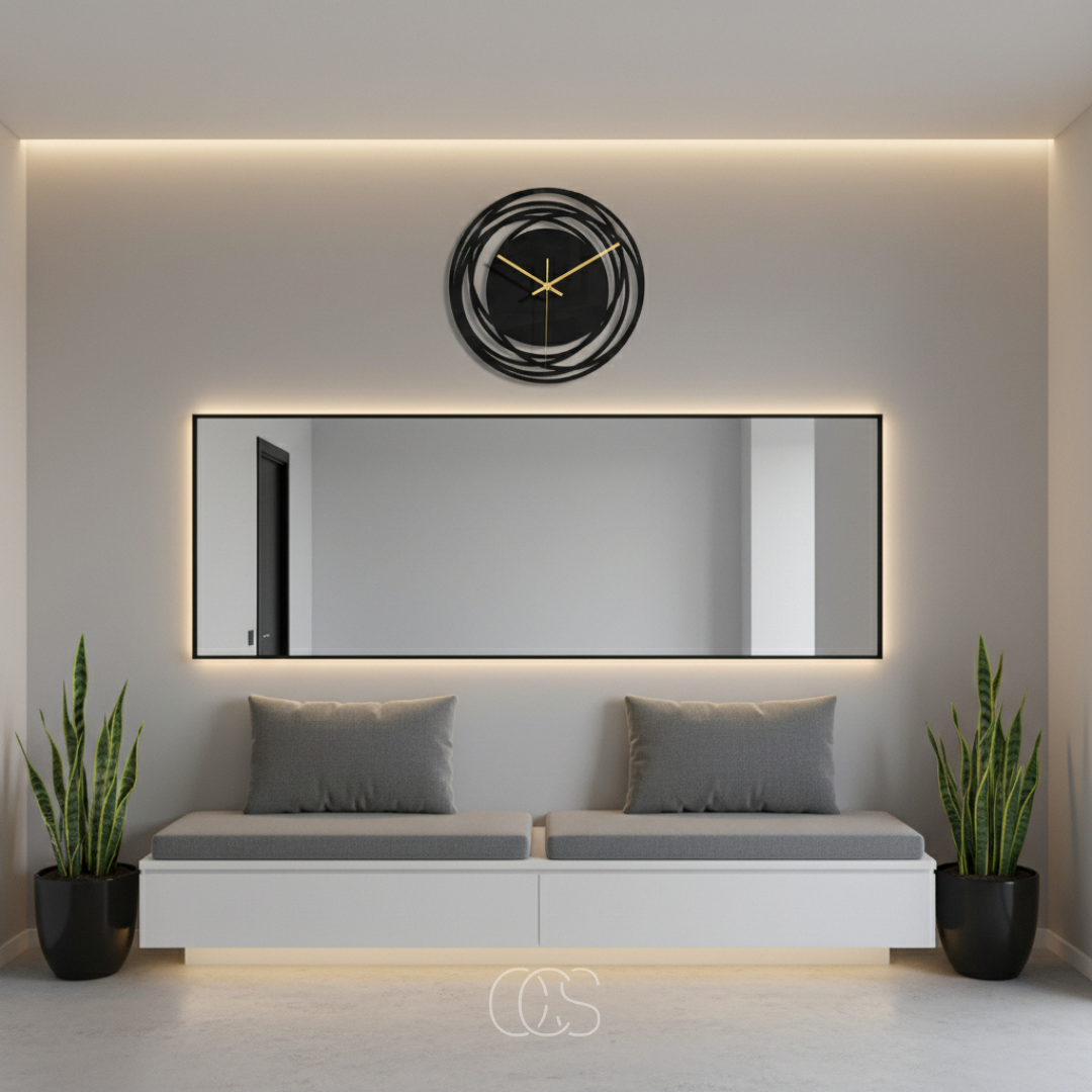 Stille Wandklok 30cm Zwart Quartz Uurwerk Modern Minimalistisch Interieur Woonkamer Slaapkamer Kantoor | Sansoti