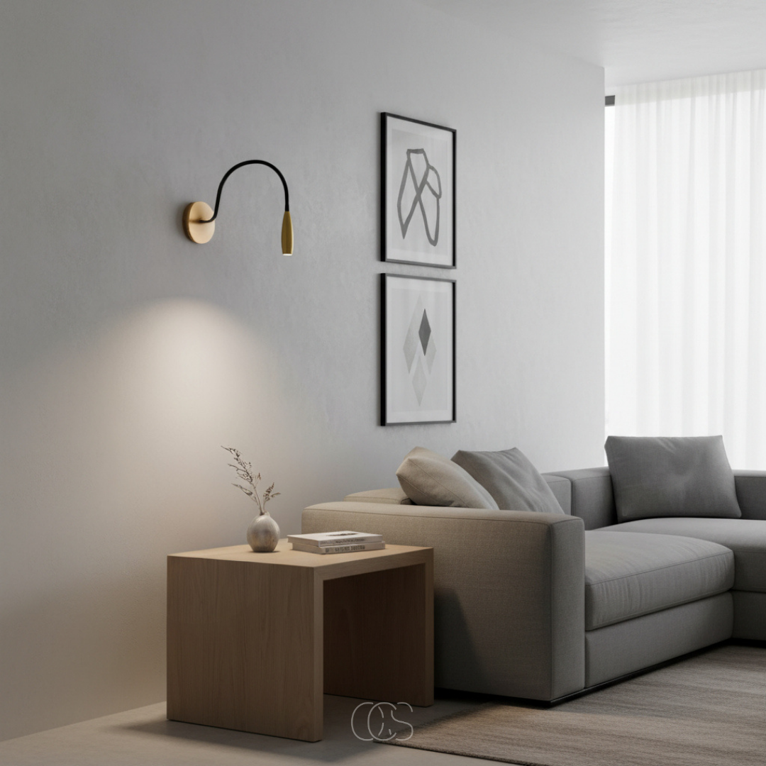 Verstelbare LED Leeslamp Wandmontage Goud Zwanenhals 360° Draaibaar 3W Warm Licht Slaapkamer Bedlamp | Sansoti