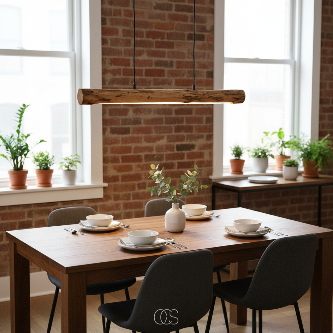 Dimbare Hanglamp Hout 80cm Zwart Metaal Warm Wit LED Eettafel Scandinavisch Design Sfeervol Sfeerverlichting | Sansoti