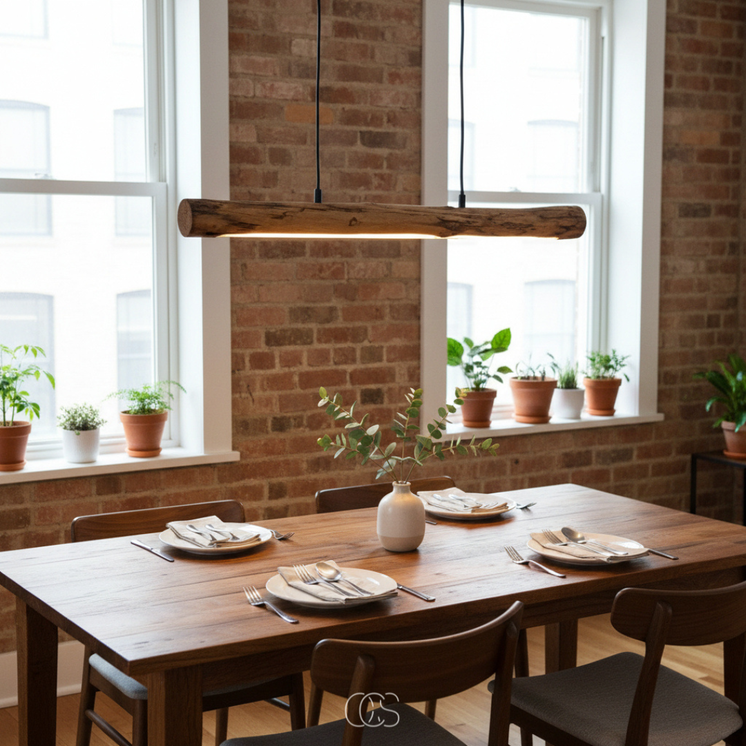 Dimbare Hanglamp Hout 80cm Zwart Metaal Warm Wit LED Eettafel Scandinavisch Design Sfeervol Sfeerverlichting | Sansoti