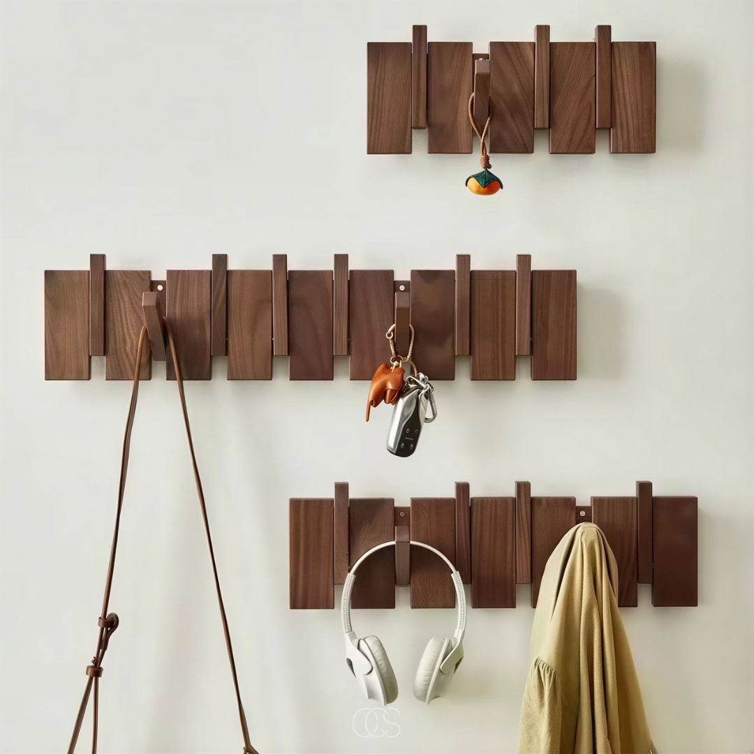 Wandkapstok Eikenhout Inklapbare Haken Piano Design Hal Slaapkamer Ruimtebesparend Wandmontage Coat Rack | Sansoti