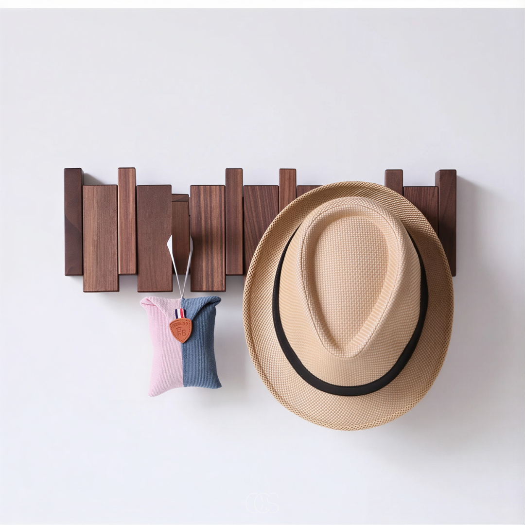 Wandkapstok Eikenhout Inklapbare Haken Piano Design Hal Slaapkamer Ruimtebesparend Wandmontage Coat Rack | Sansoti