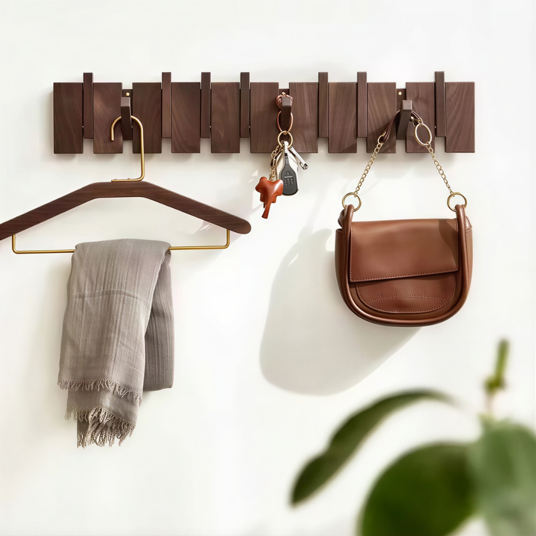 Wandkapstok Eikenhout Inklapbare Haken Piano Design Hal Slaapkamer Ruimtebesparend Wandmontage Coat Rack | Sansoti