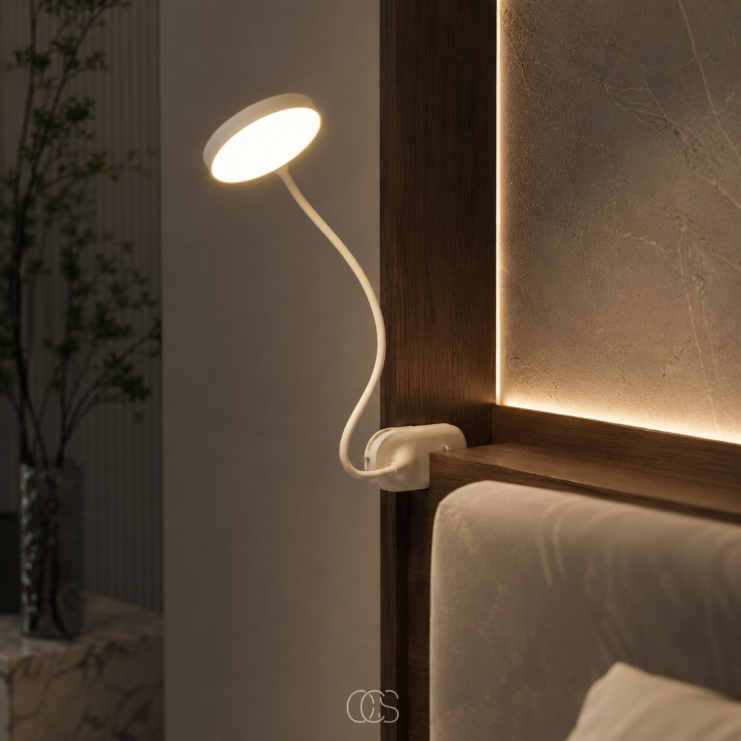 Oplaadbare LED Klemlamp met Flexibele Arm - Draadloos Leeslicht voor Bed Bureau Nachtkastje Slaapkamer | Sansoti