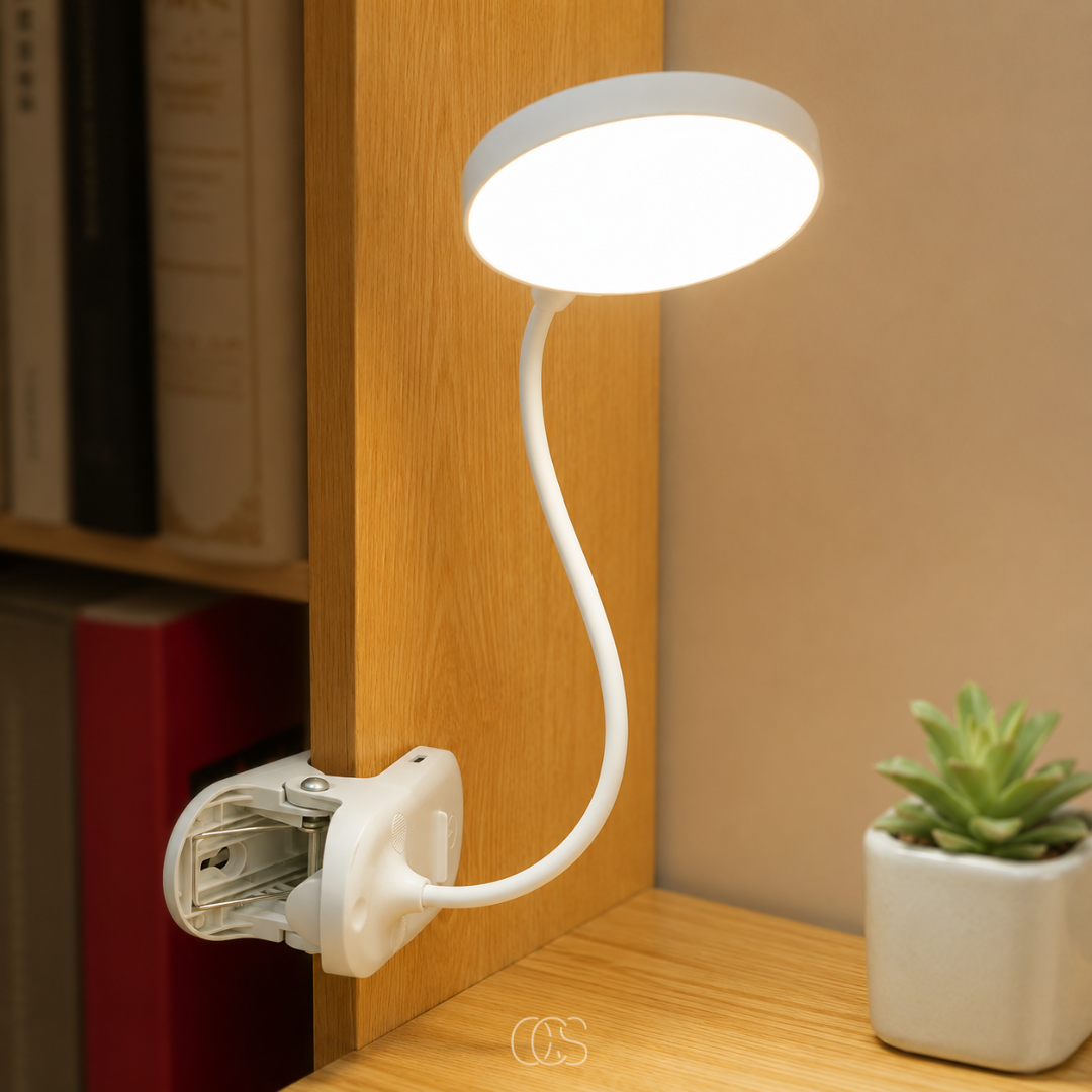 Oplaadbare LED Klemlamp met Flexibele Arm - Draadloos Leeslicht voor Bed Bureau Nachtkastje Slaapkamer | Sansoti