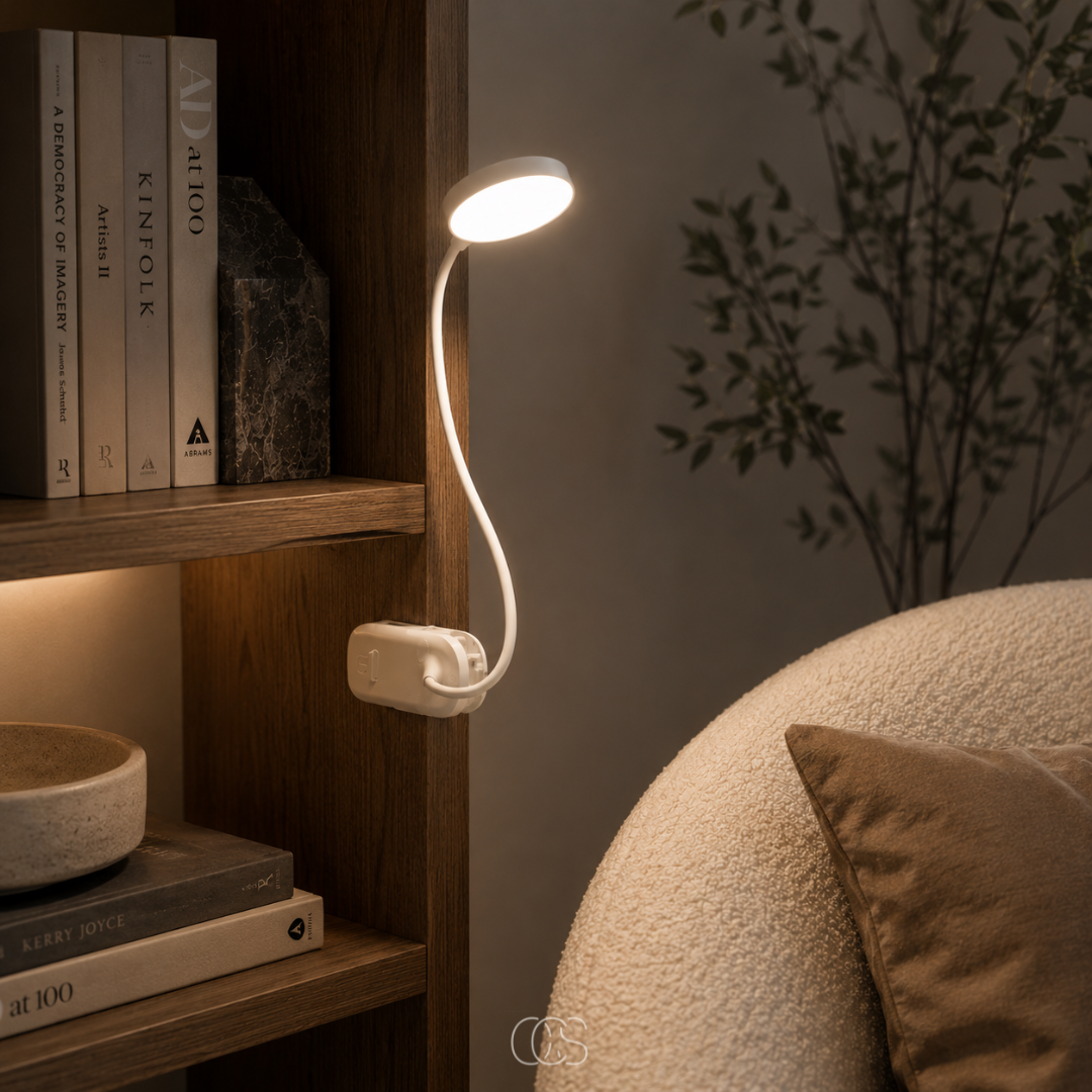 Oplaadbare LED Klemlamp met Flexibele Arm - Draadloos Leeslicht voor Bed Bureau Nachtkastje Slaapkamer | Sansoti