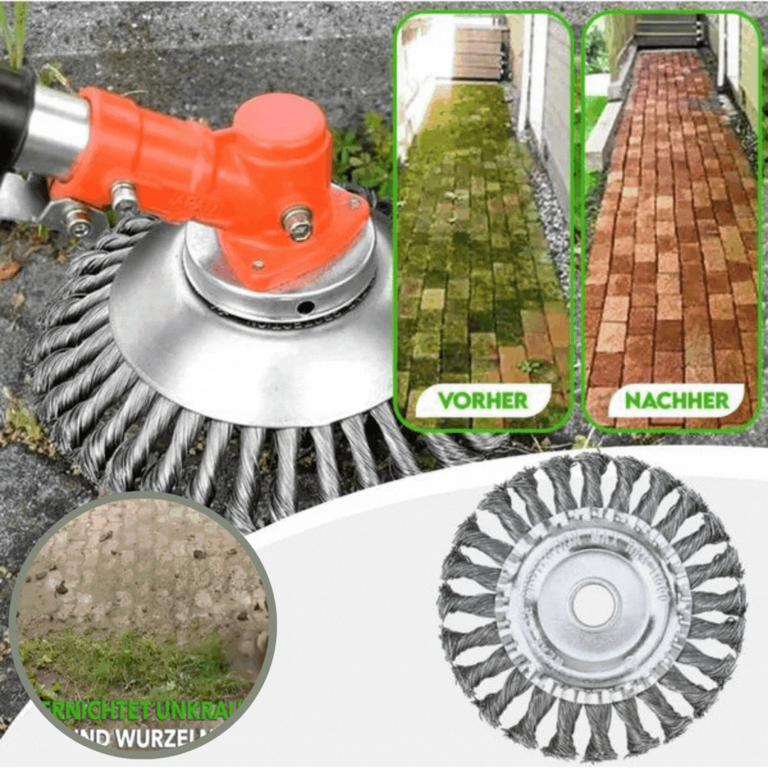 Carbon Steel Trimmer Head for Grass Trimmers with 36 Braided Wires for Weed Removal on Tiles and Patios, 15 cm | Sansoti