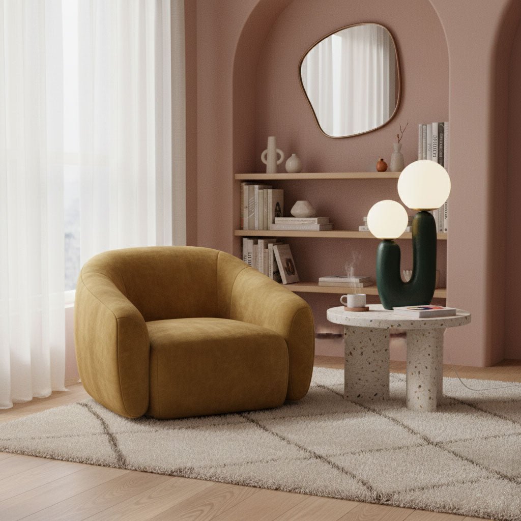 Tafellamp met Harsbehuizing en G9-Fitting – Keramische Oo-Collectielamp in Wit, Roze, Groen of Terra Cotta | Sansoti