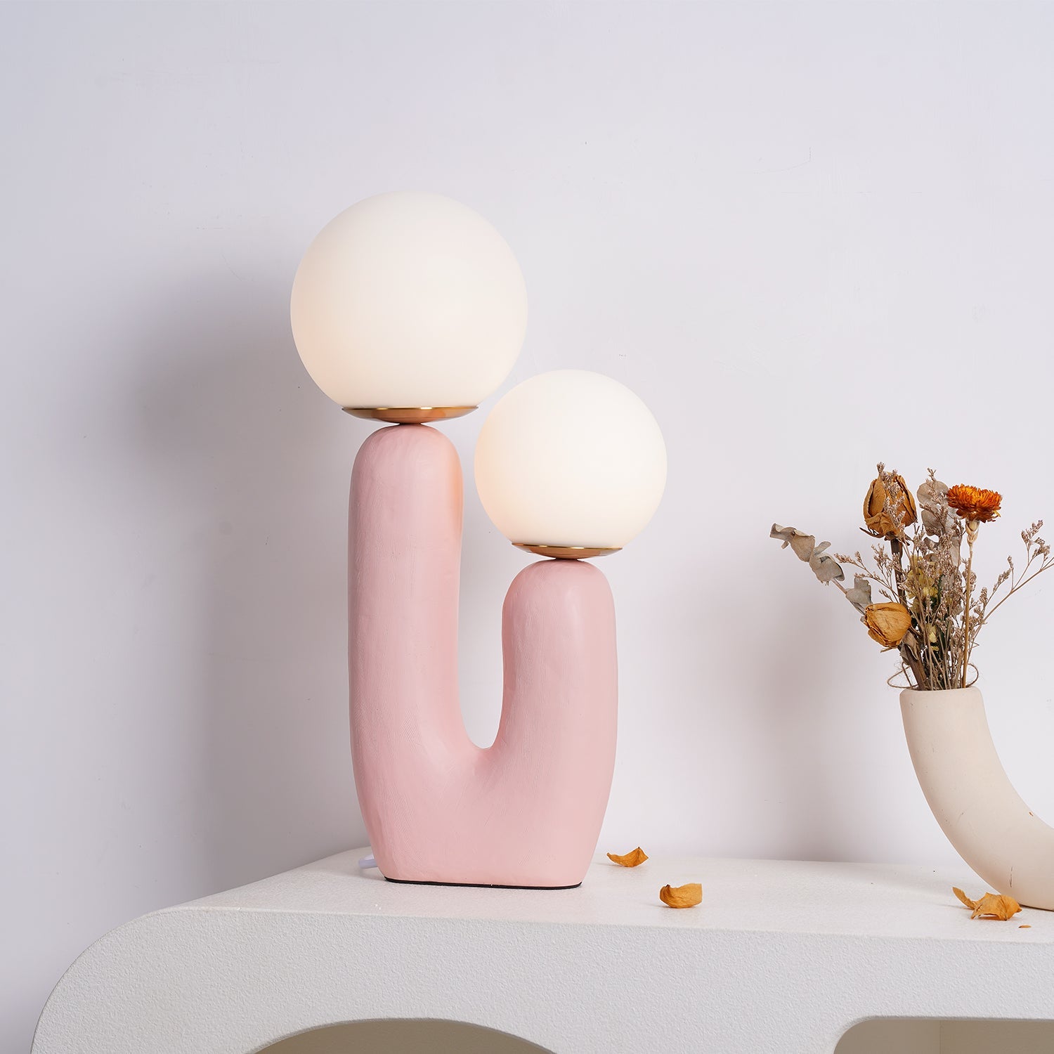 Tafellamp met Harsbehuizing en G9-Fitting – Keramische Oo-Collectielamp in Wit, Roze, Groen of Terra Cotta | Sansoti