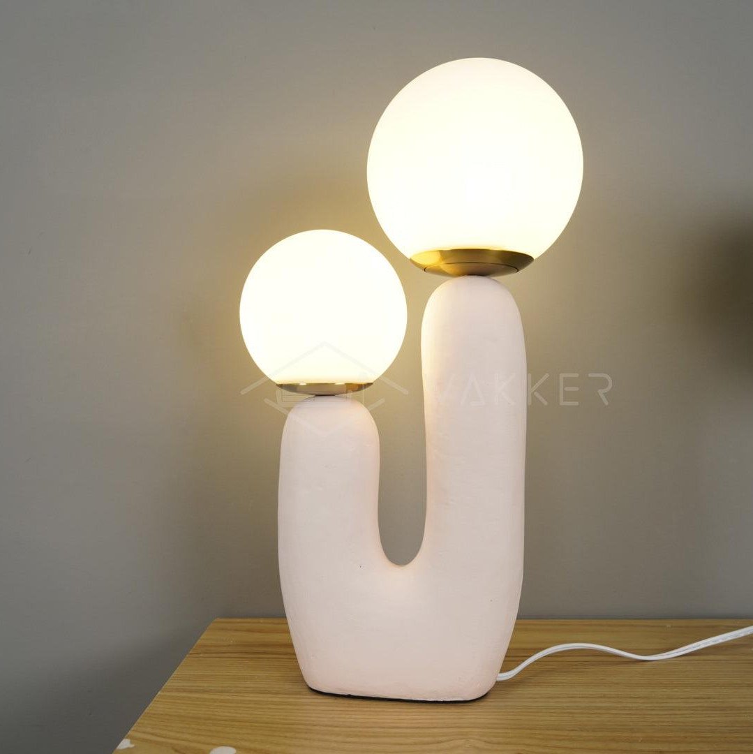 Tafellamp met Harsbehuizing en G9-Fitting – Keramische Oo-Collectielamp in Wit, Roze, Groen of Terra Cotta | Sansoti
