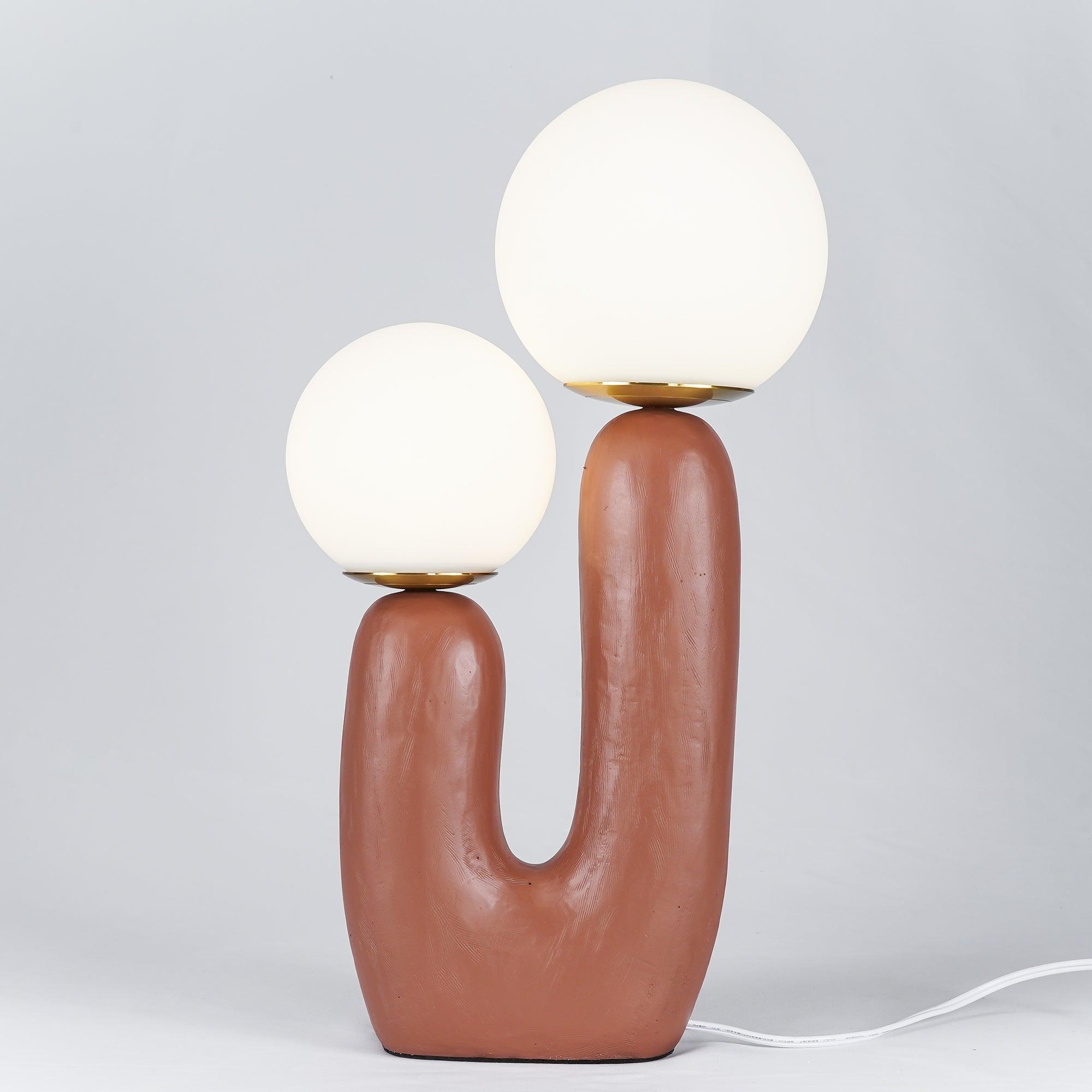 Tafellamp met Harsbehuizing en G9-Fitting – Keramische Oo-Collectielamp in Wit, Roze, Groen of Terra Cotta | Sansoti