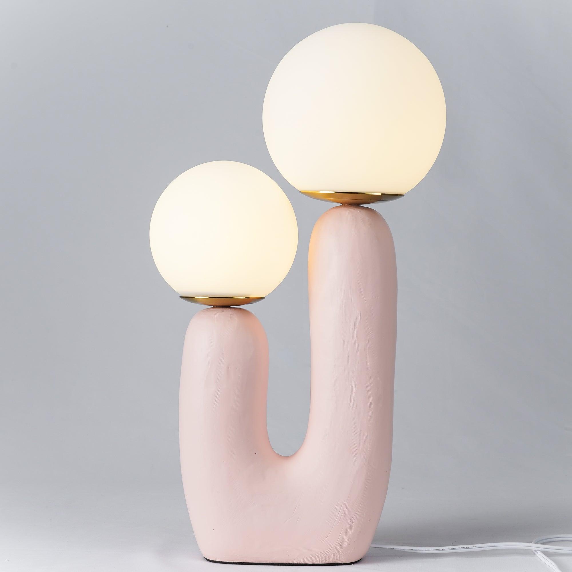 Tafellamp met Harsbehuizing en G9-Fitting – Keramische Oo-Collectielamp in Wit, Roze, Groen of Terra Cotta | Sansoti