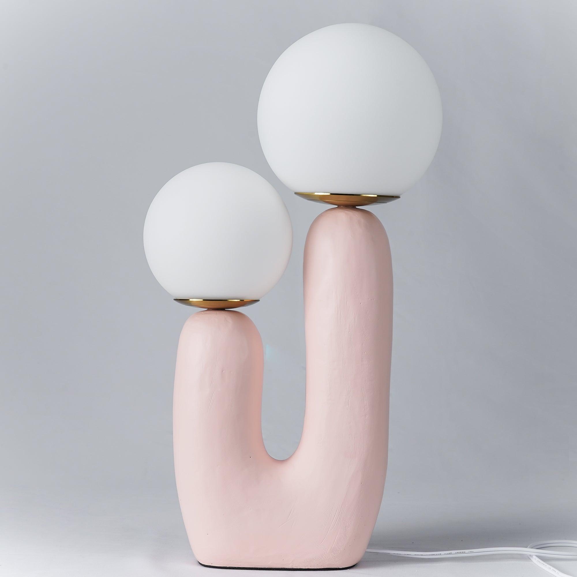 Tafellamp met Harsbehuizing en G9-Fitting – Keramische Oo-Collectielamp in Wit, Roze, Groen of Terra Cotta | Sansoti