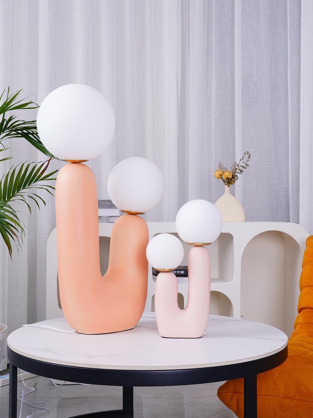 Tafellamp met Harsbehuizing en G9-Fitting – Keramische Oo-Collectielamp in Wit, Roze, Groen of Terra Cotta | Sansoti