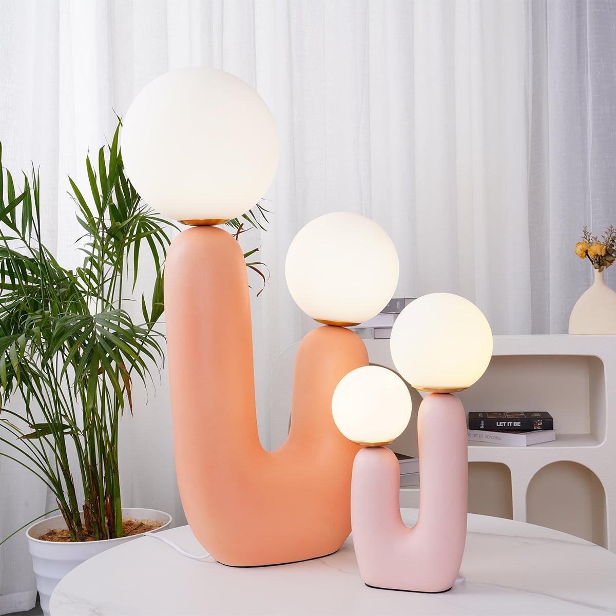 Tafellamp met Harsbehuizing en G9-Fitting – Keramische Oo-Collectielamp in Wit, Roze, Groen of Terra Cotta | Sansoti