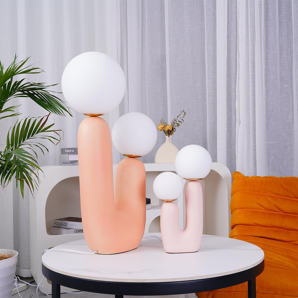 Tafellamp met Harsbehuizing en G9-Fitting – Keramische Oo-Collectielamp in Wit, Roze, Groen of Terra Cotta | Sansoti