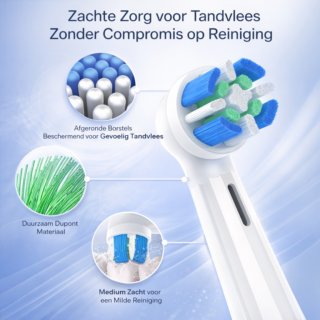 Vervangbare Opzetborstels Universeel Compatibel Zachte Haren Tandverzorging Mondhygiëne Dagelijks Gebruik | Sansoti