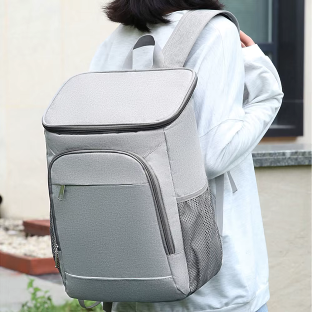 Kühltasche Isoliert 18L 30L Wasserdicht Oxford Nylon Schwarz Grau Picknick Camping Strand | Restfield