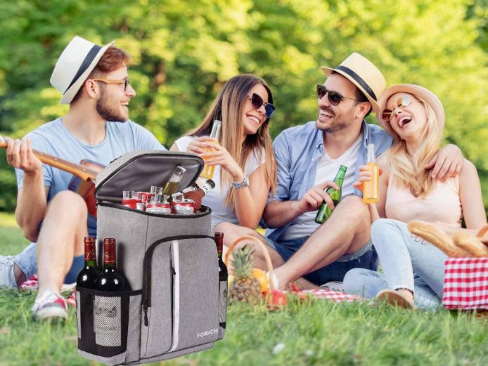 Kühltasche Isoliert 18L 30L Wasserdicht Oxford Nylon Schwarz Grau Picknick Camping Strand | Restfield