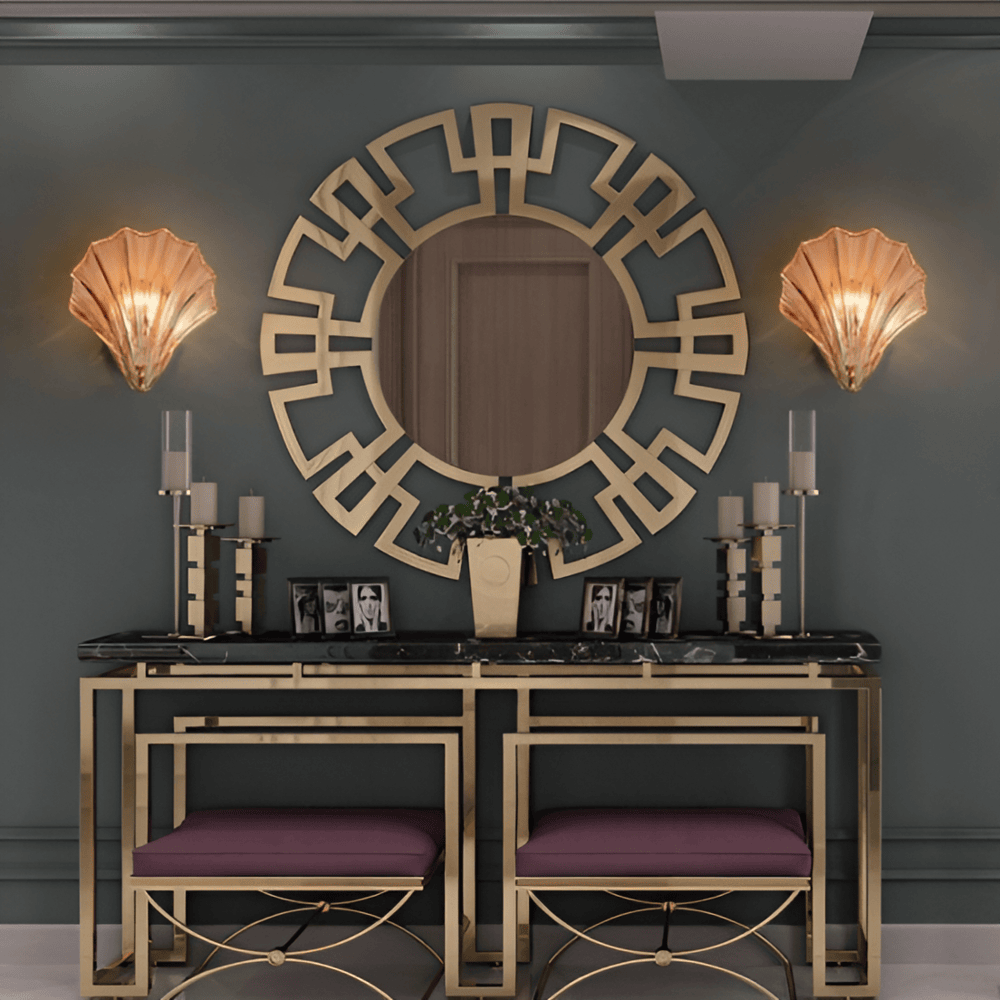 Wandlamp Schelp Glas Messing Goud E27 Ø20cm Slaapkamer Woonkamer Kust Wandverlichting Schelplamp Art Deco | Sansoti