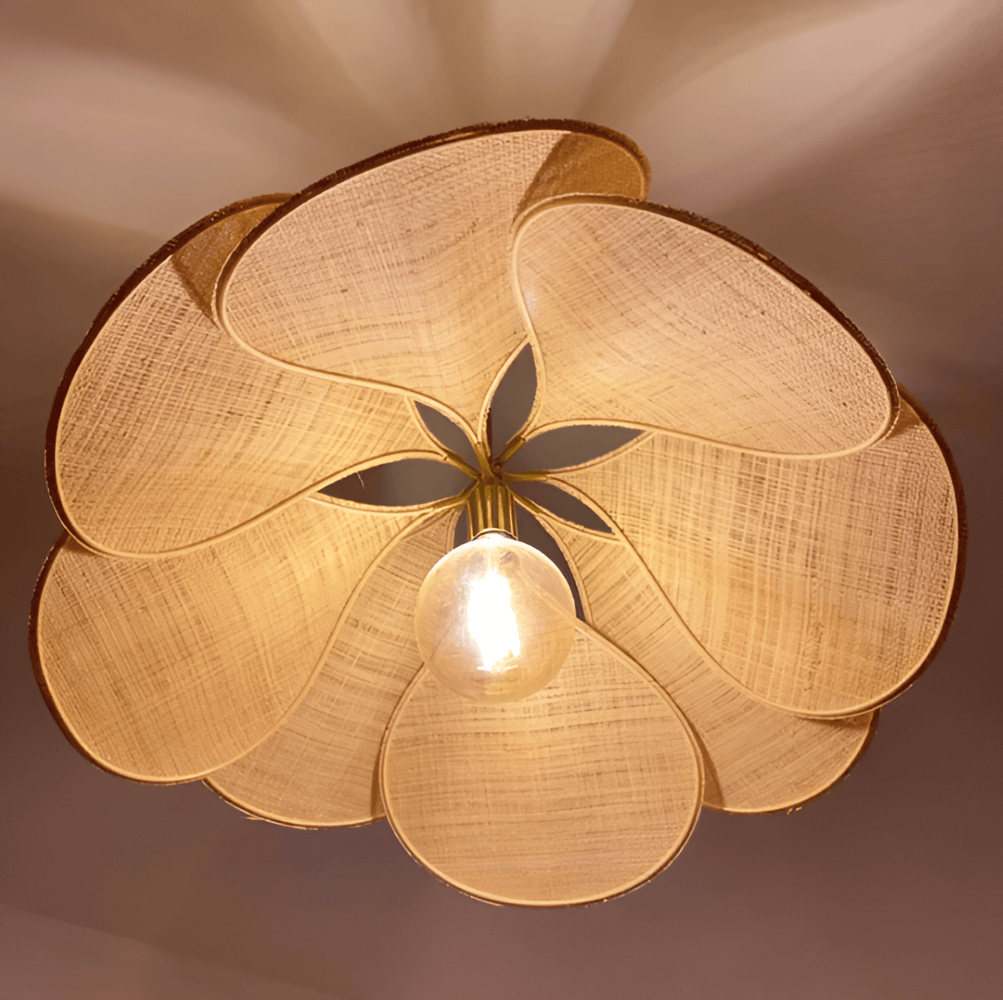 Hängelampe Blume Stoff Vintage E27 Warmweiß 50-80cm Wohnzimmer Schlafzimmer Esszimmer