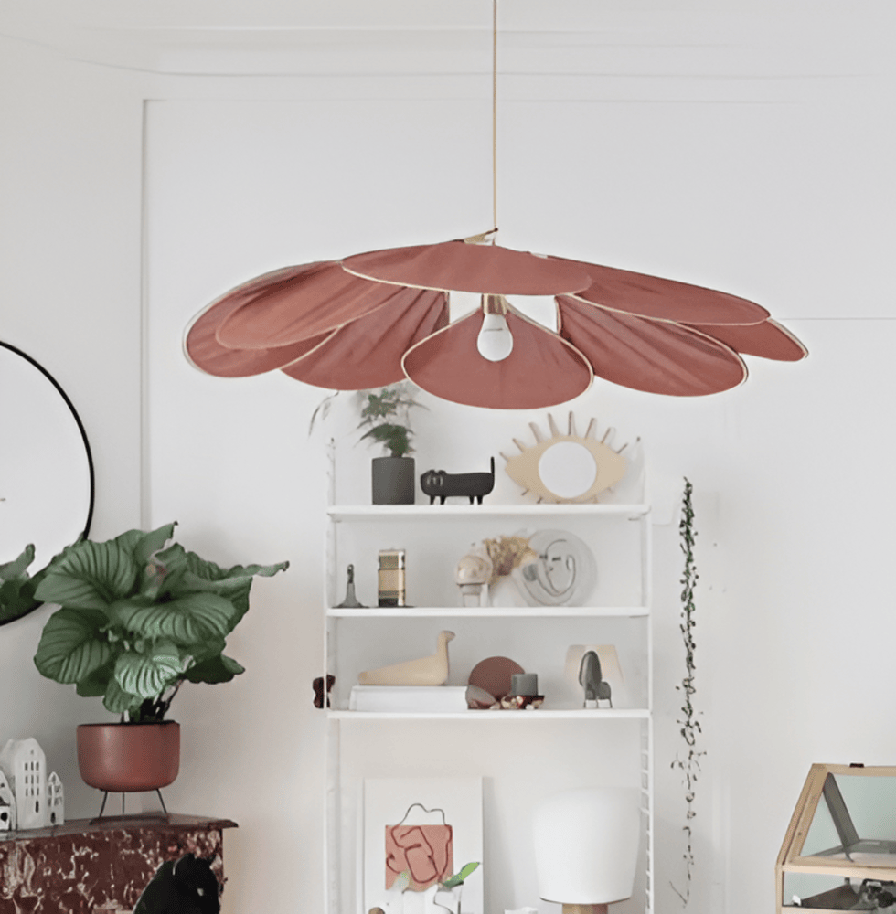 Hängelampe Blume Stoff Vintage E27 Warmweiß 50-80cm Wohnzimmer Schlafzimmer Esszimmer