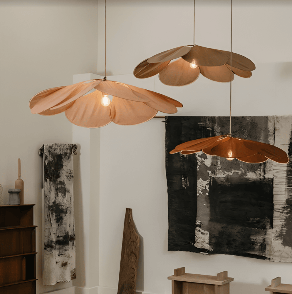 Hängelampe Blume Stoff Vintage E27 Warmweiß 50-80cm Wohnzimmer Schlafzimmer Esszimmer