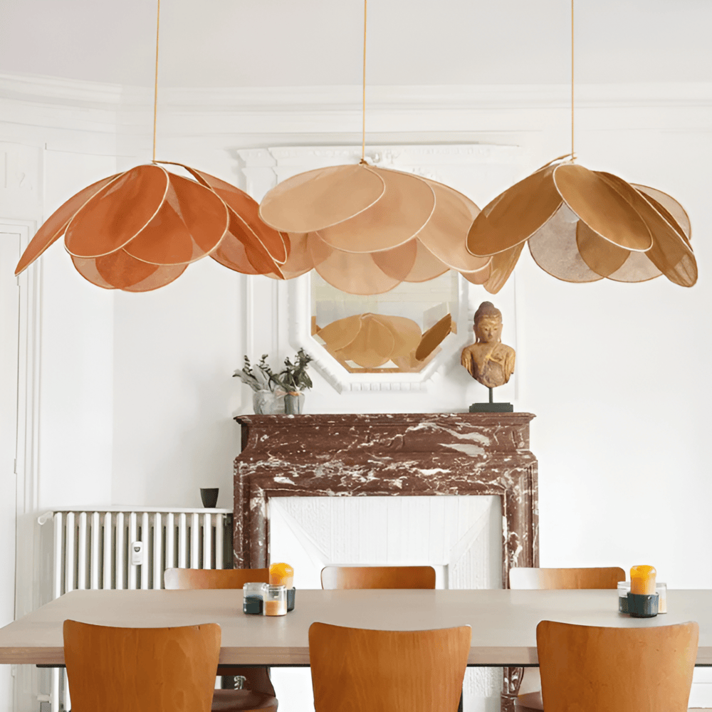 Hängelampe Blume Stoff Vintage E27 Warmweiß 50-80cm Wohnzimmer Schlafzimmer Esszimmer