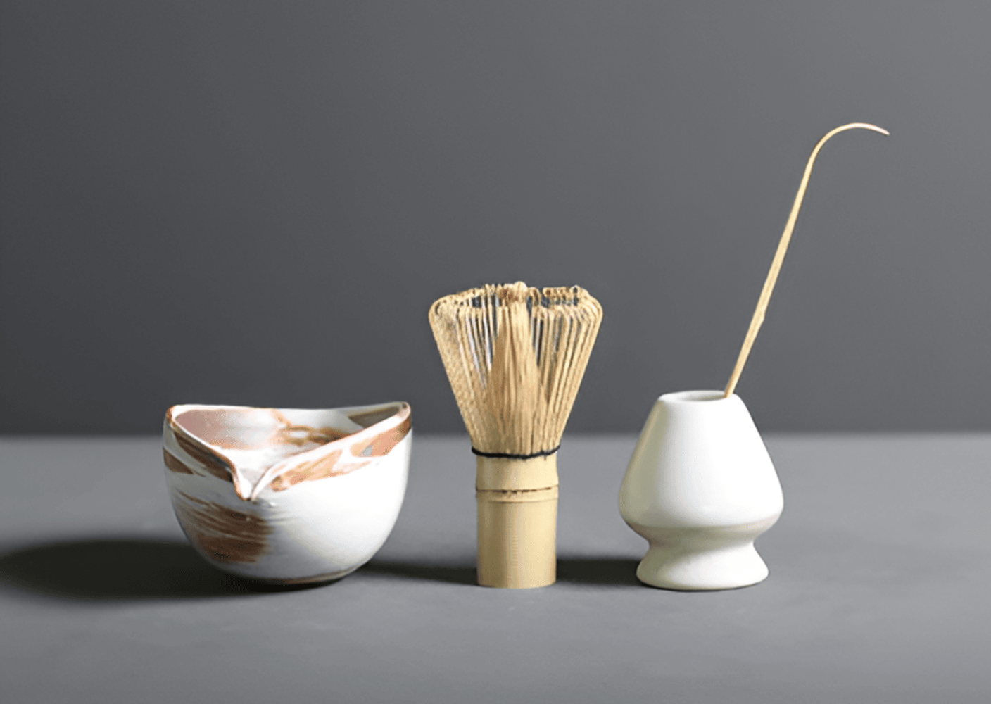 Set Matcha 4 Pièces Céramique Bambou Service à Thé Japonais Bol Fouet Cuillère Support Cadeau Cérémonie du Thé | Restfield