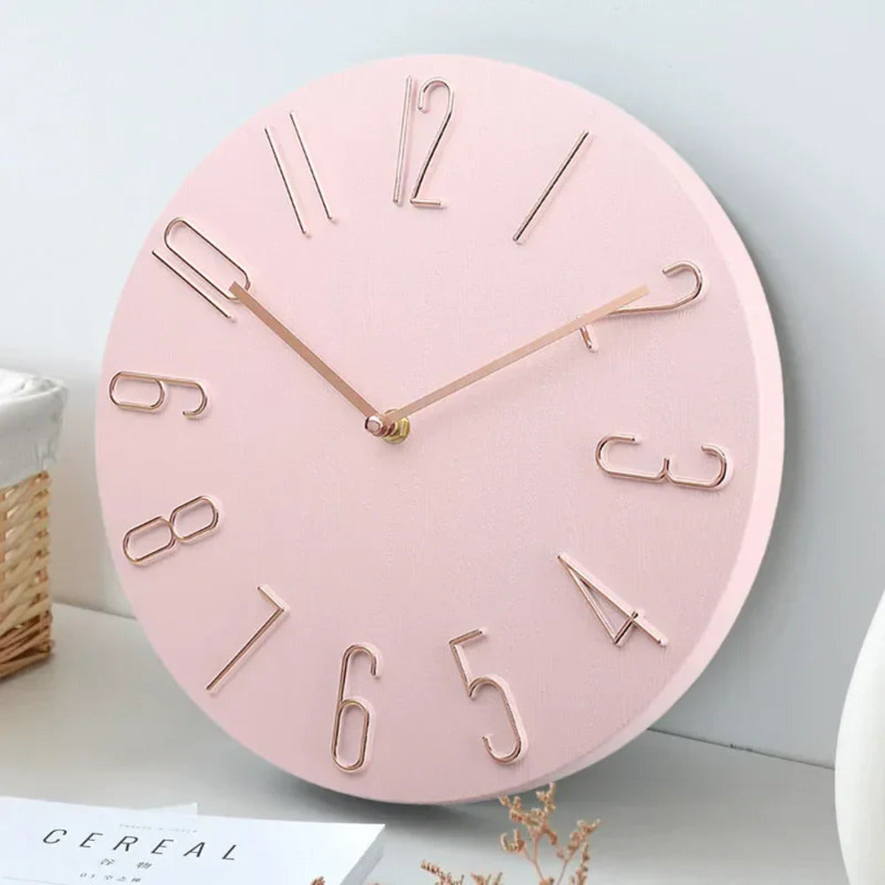 Ronde Wandklok Plastic 20cm Stil Uurwerk Woonkamer Kantoor Minimalistisch Design Geruisloze Klok Slaapkamer | Sansoti