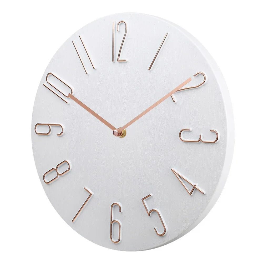 Ronde Wandklok Plastic 20cm Stil Uurwerk Woonkamer Kantoor Minimalistisch Design Geruisloze Klok Slaapkamer | Sansoti