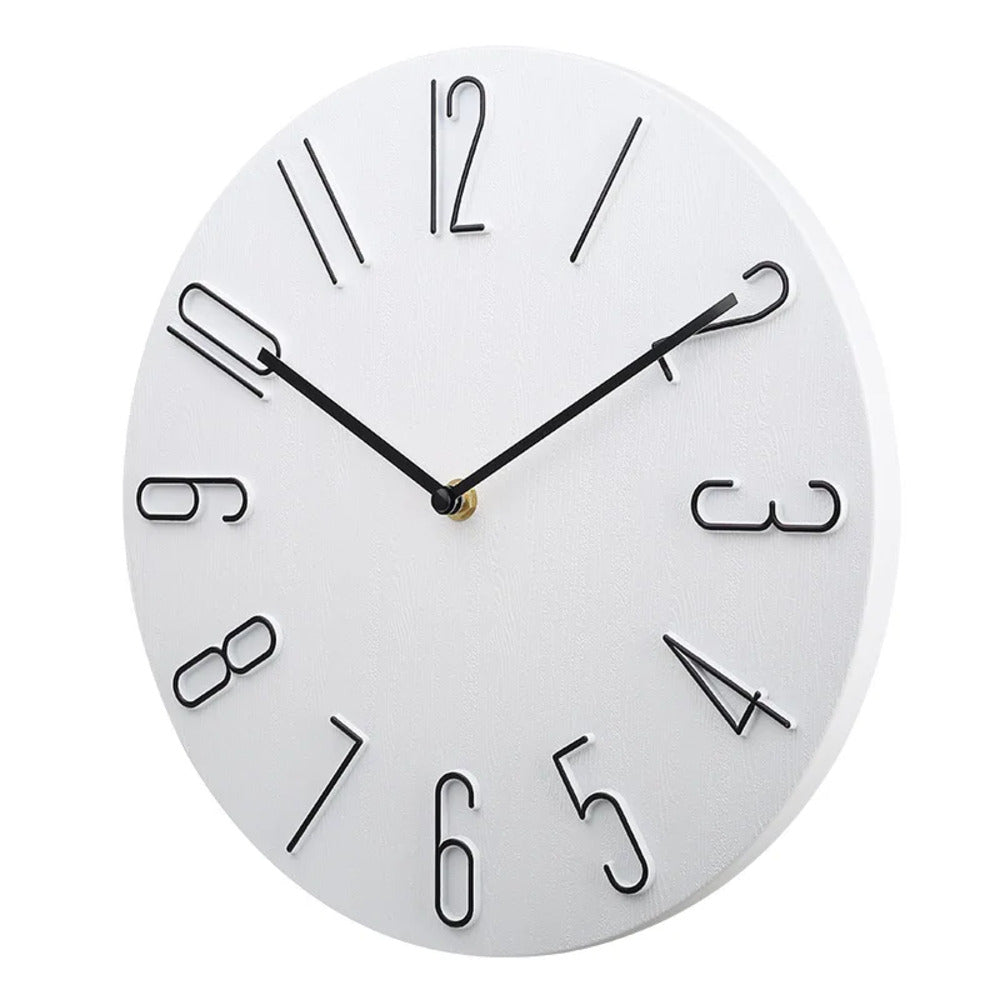 Ronde Wandklok Plastic 20cm Stil Uurwerk Woonkamer Kantoor Minimalistisch Design Geruisloze Klok Slaapkamer | Sansoti