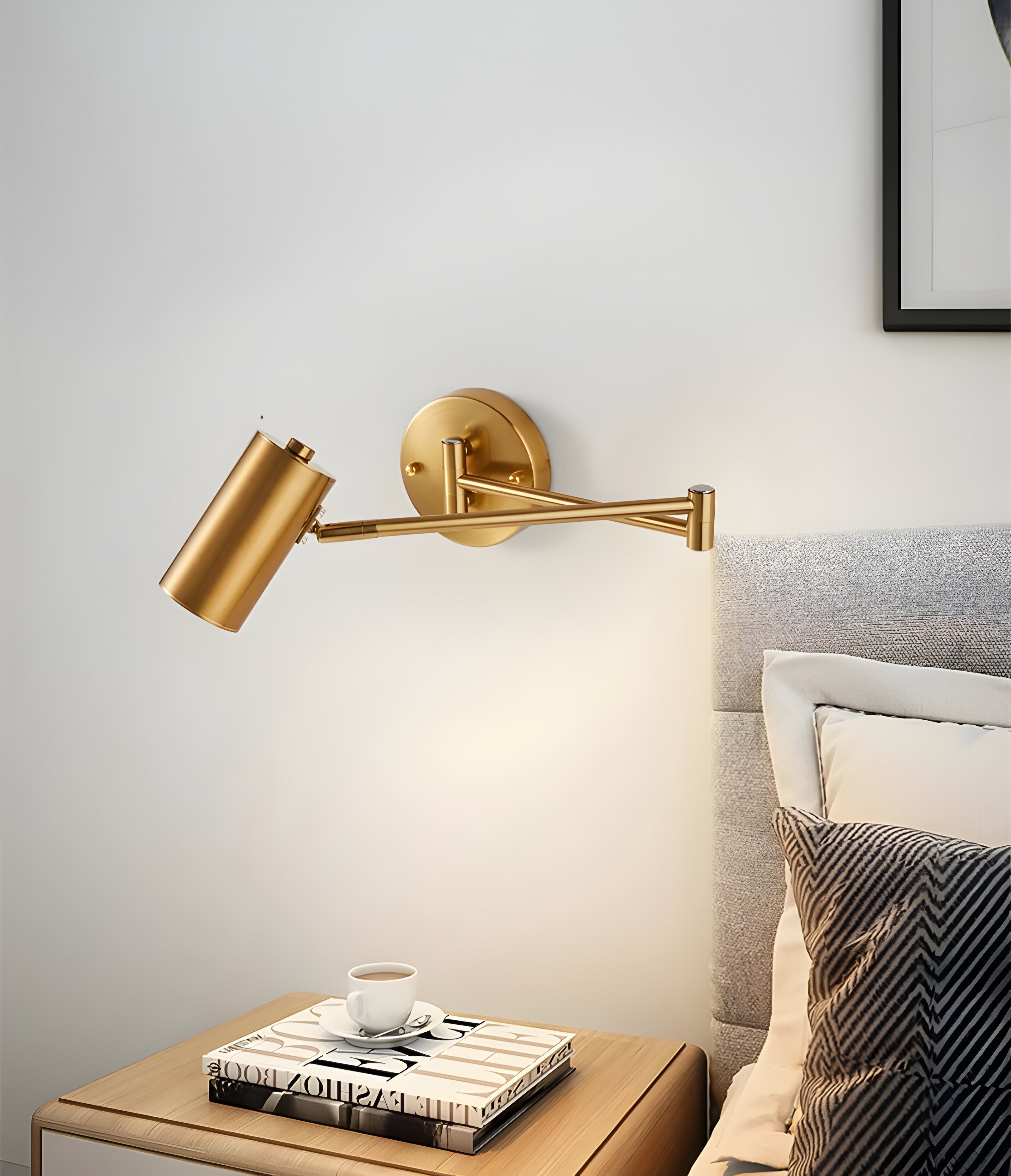 Applique Murale Bras Réglable LED Métal Or Noir Lampe de Lecture Chambre Pivotante Flexible Lampe de Chevet Salon | Restfield