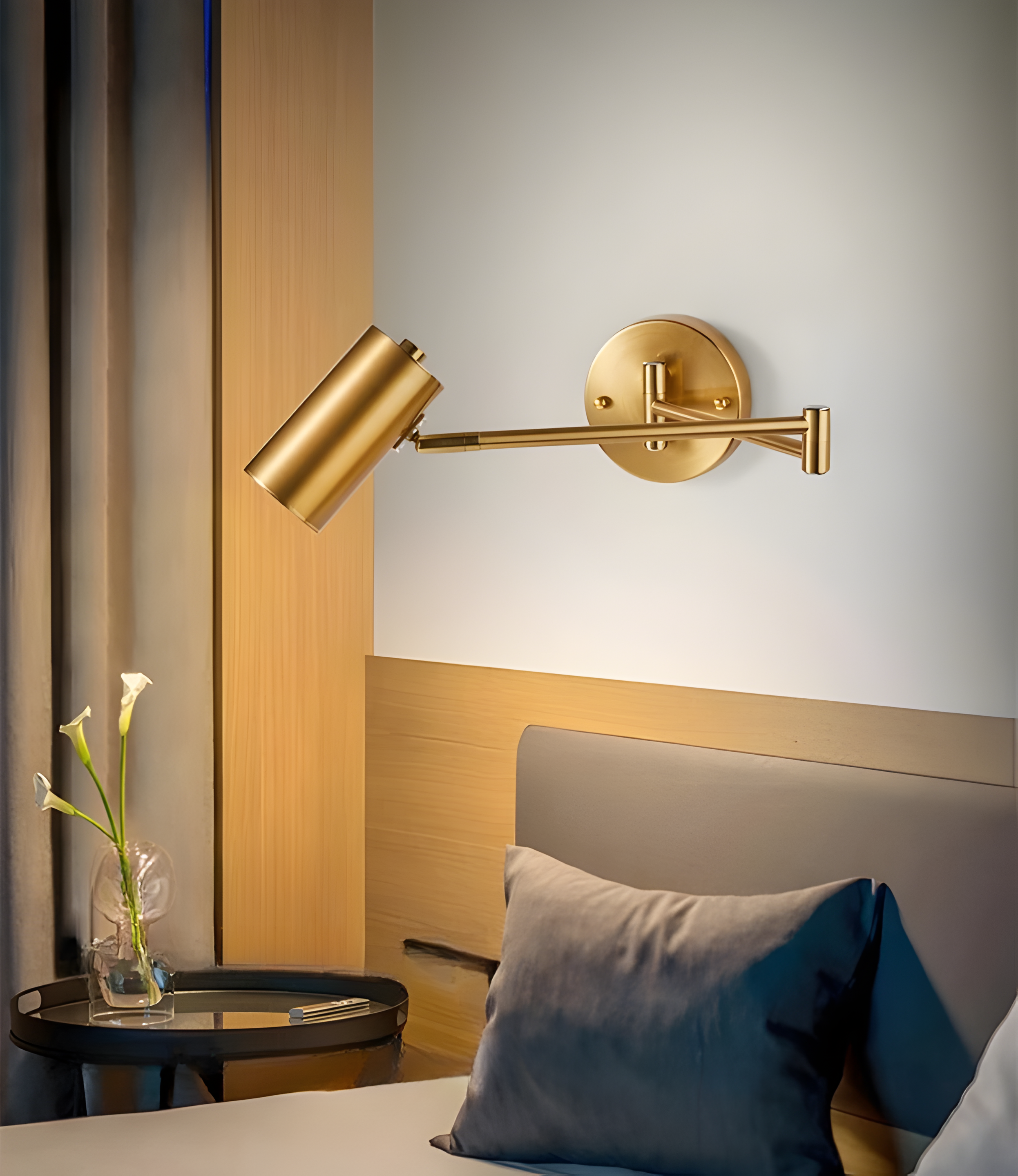 Applique Murale Bras Réglable LED Métal Or Noir Lampe de Lecture Chambre Pivotante Flexible Lampe de Chevet Salon | Restfield