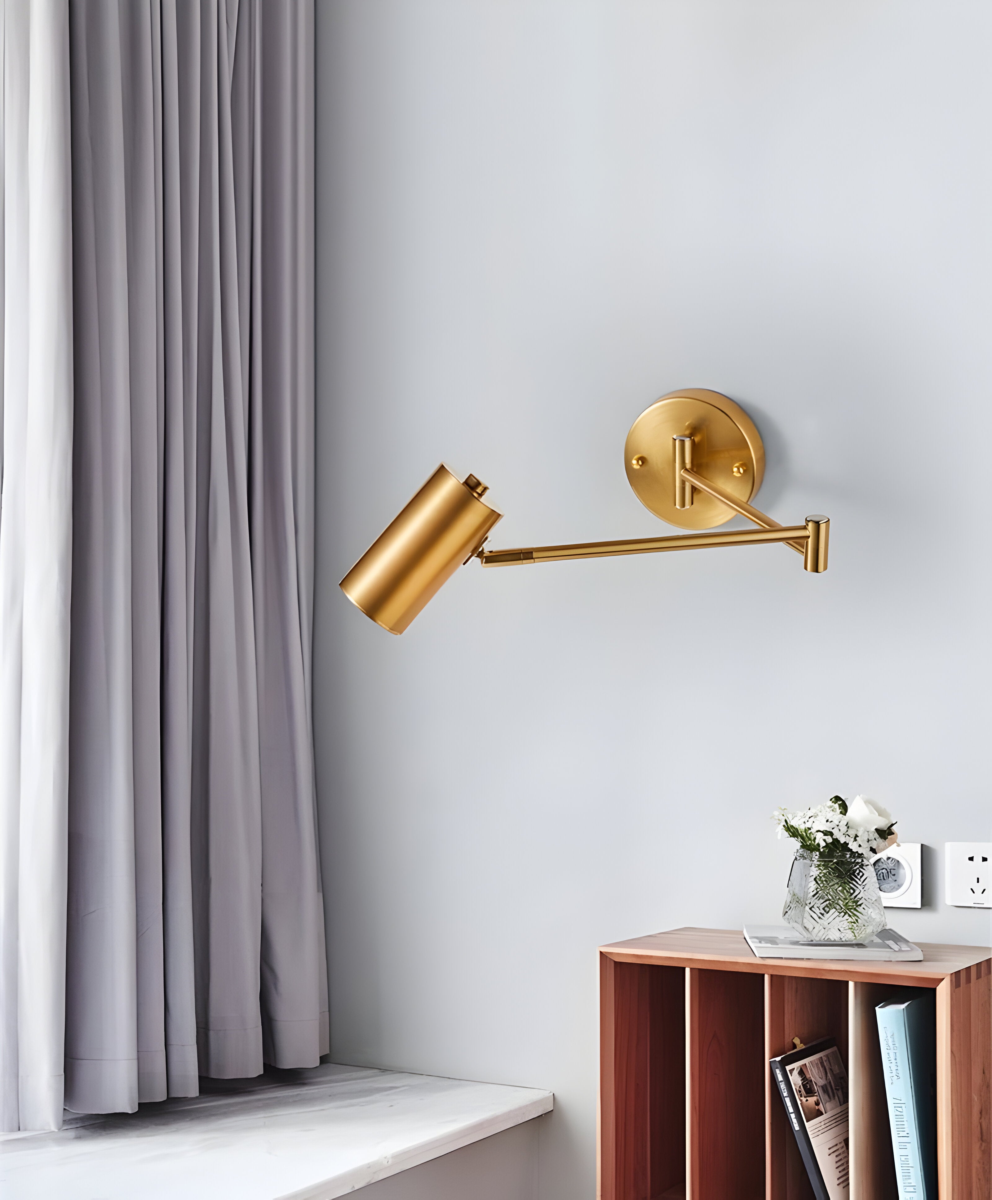Applique Murale Bras Réglable LED Métal Or Noir Lampe de Lecture Chambre Pivotante Flexible Lampe de Chevet Salon | Restfield