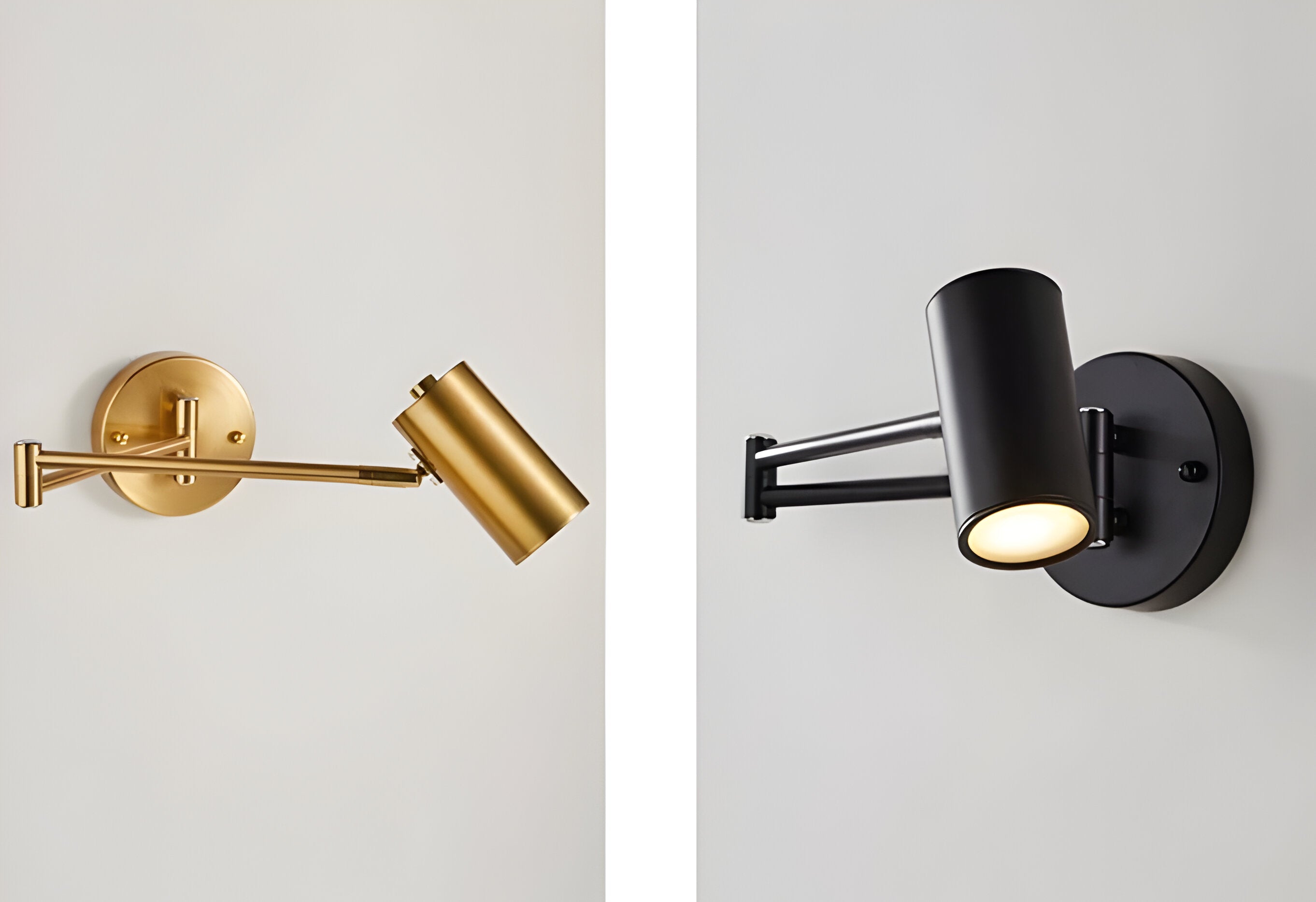 Applique Murale Bras Réglable LED Métal Or Noir Lampe de Lecture Chambre Pivotante Flexible Lampe de Chevet Salon | Restfield